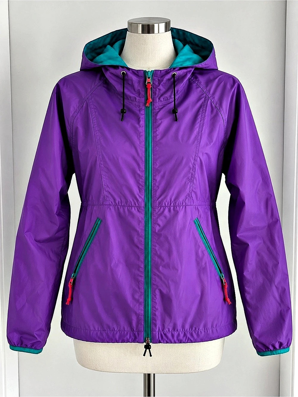 Vintage 90s Sierra Designs Purple Teal Colorblock Windbreaker Jacket Size S